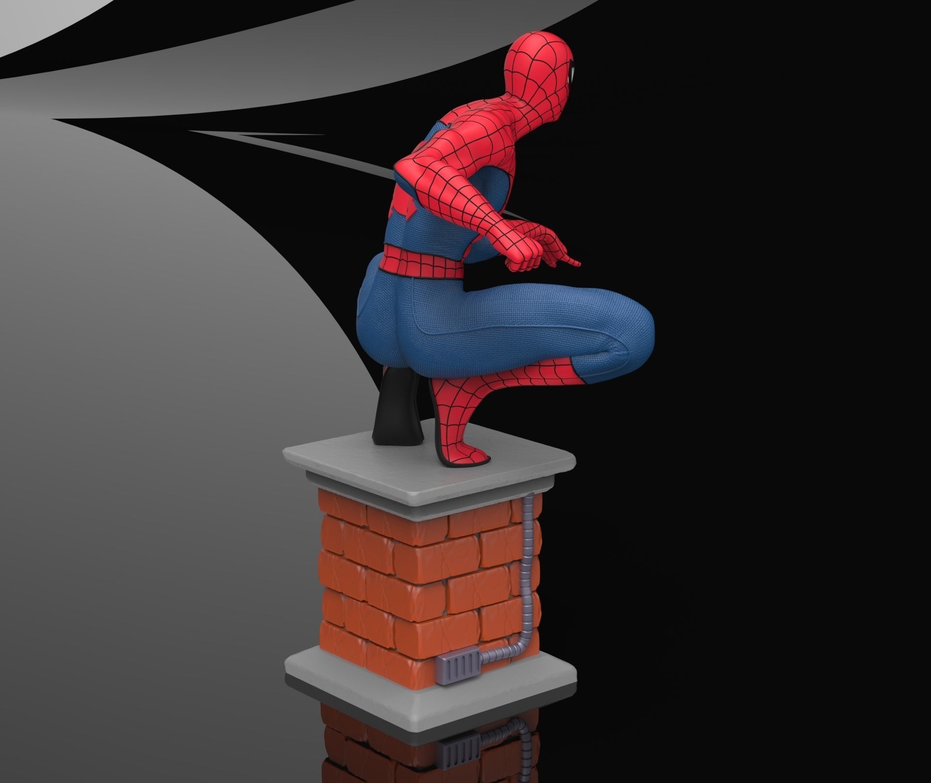 Spider-Man spider - man statue 3D print model_6