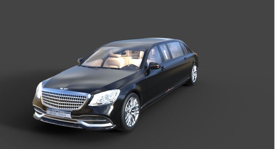 luxurious limousine 3D model_7