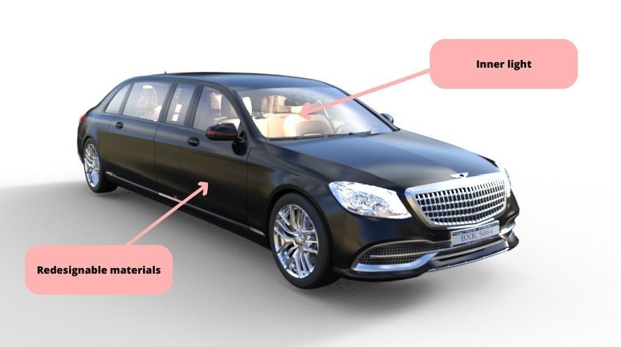 luxurious limousine 3D model_2