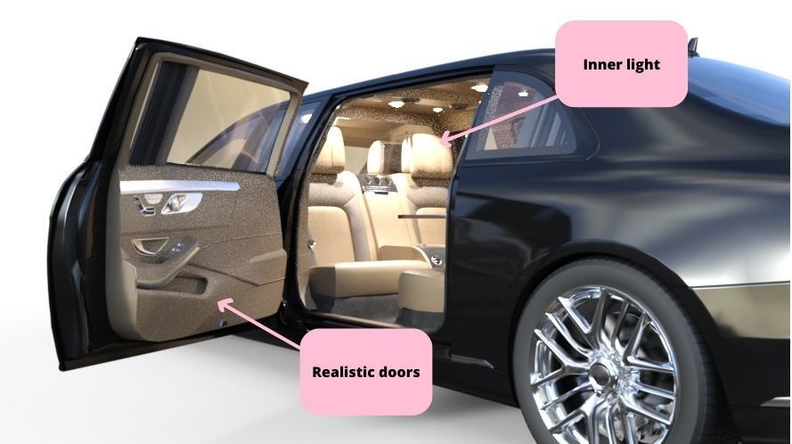 luxurious limousine 3D model_3
