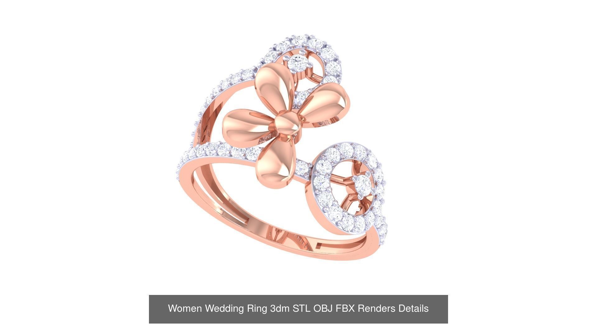 50 Women Wedding Ring 3dm STL OBJ FBX Renders Details Collection _35