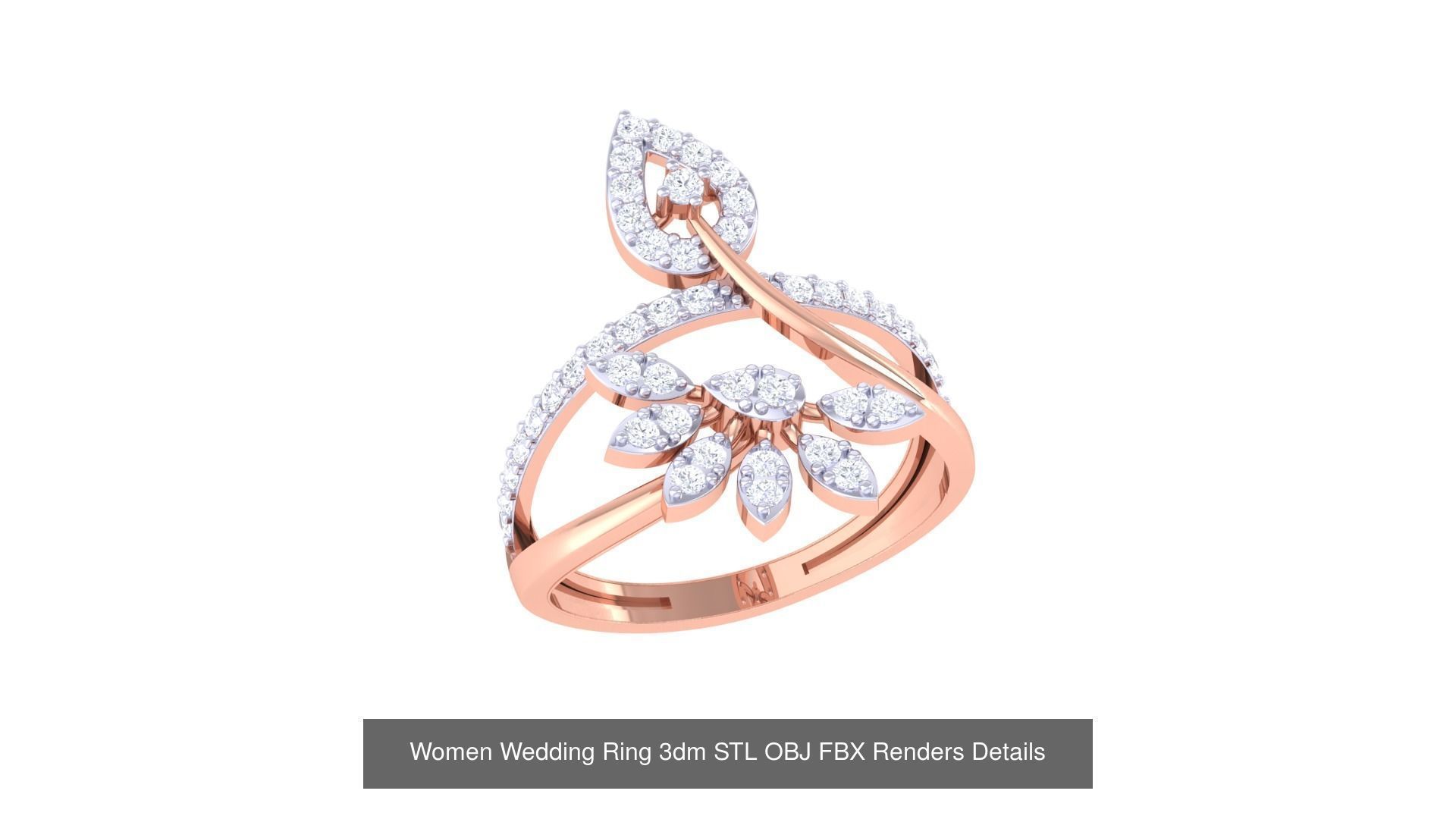 50 Women Wedding Ring 3dm STL OBJ FBX Renders Details Collection _41