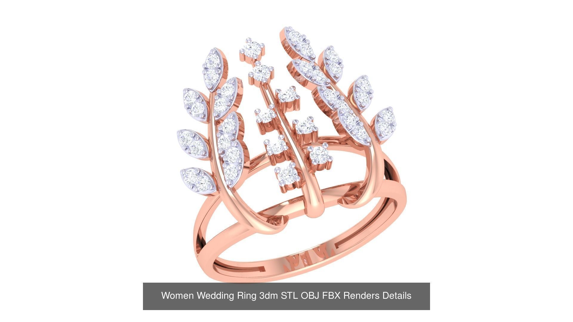 50 Women Wedding Ring 3dm STL OBJ FBX Renders Details Collection _46