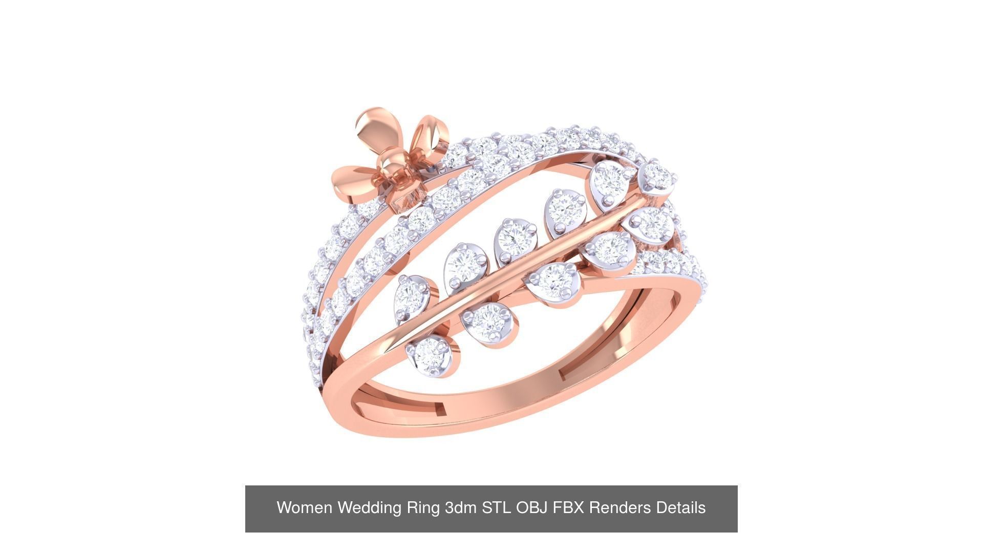 50 Women Wedding Ring 3dm STL OBJ FBX Renders Details Collection _43