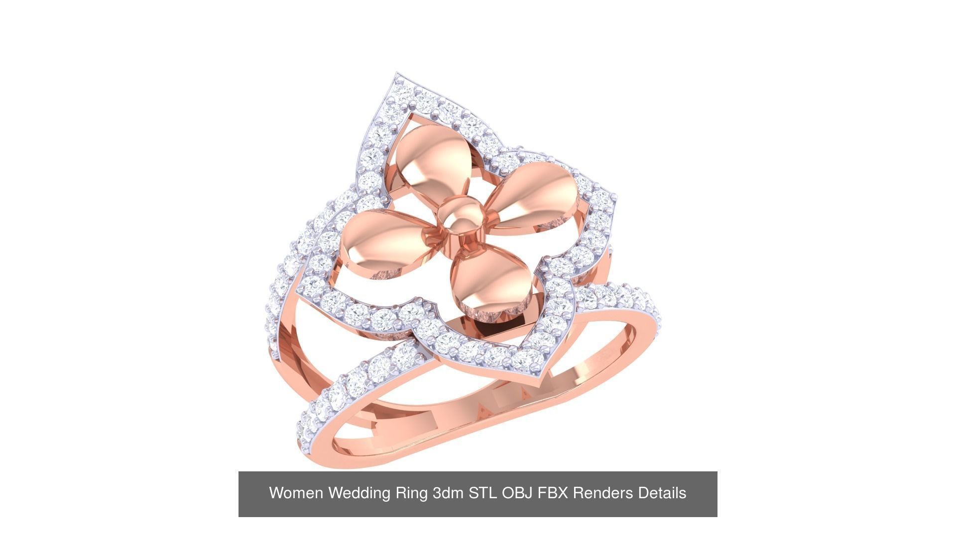 50 Women Wedding Ring 3dm STL OBJ FBX Renders Details Collection _34