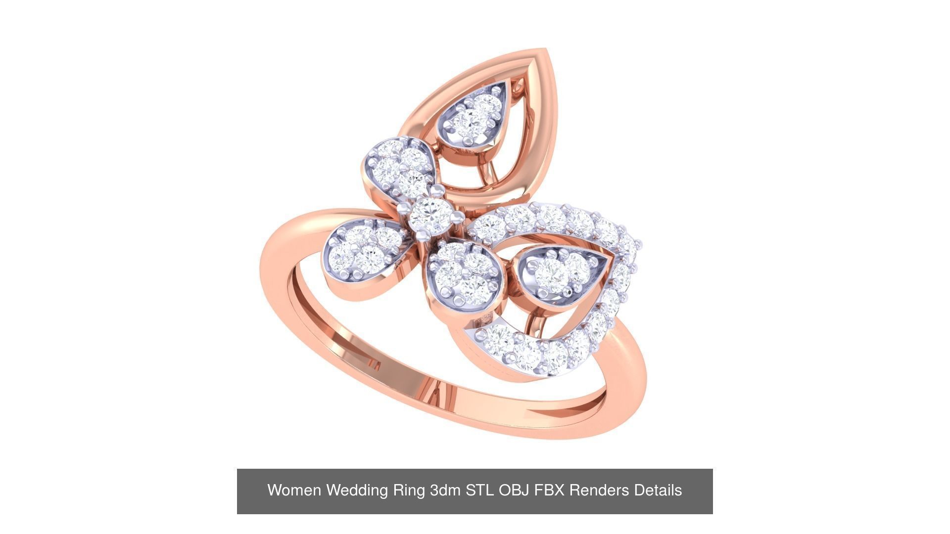 50 Women Wedding Ring 3dm STL OBJ FBX Renders Details Collection _9