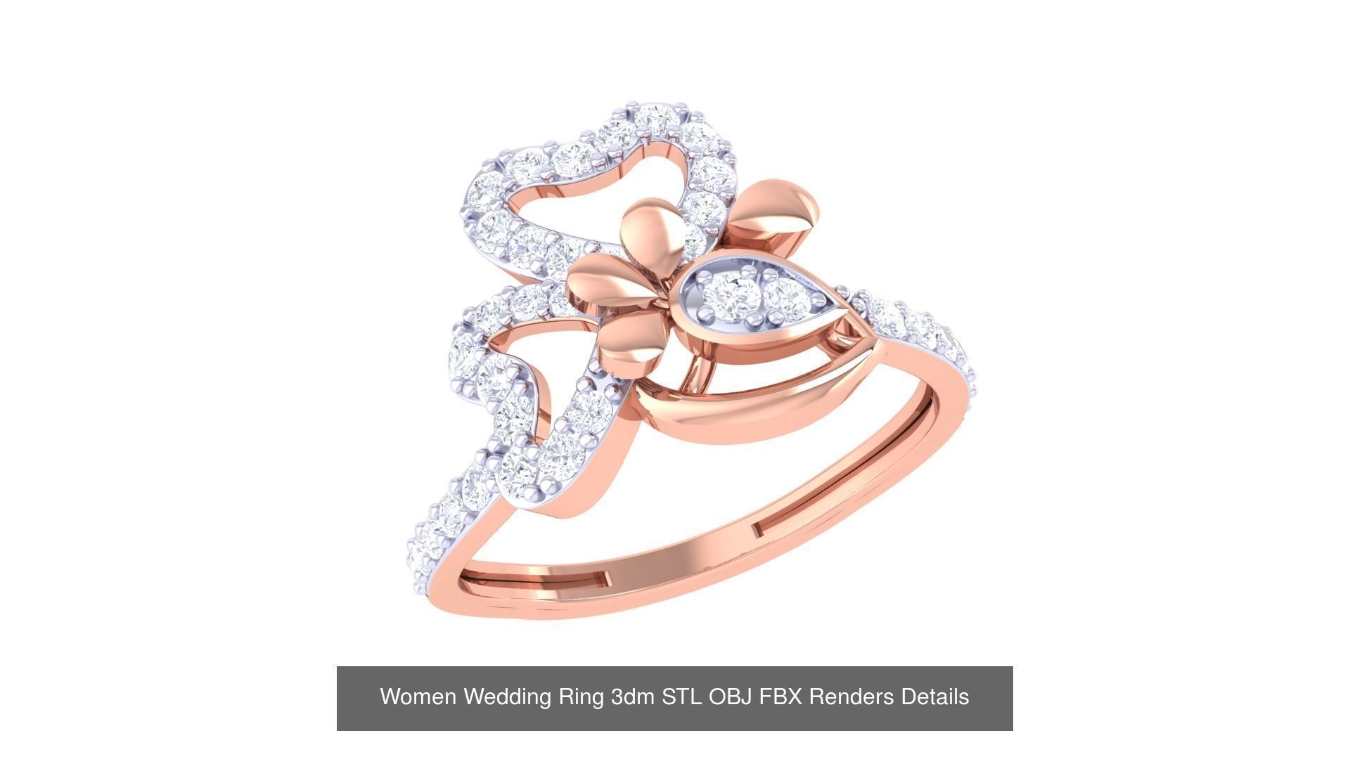 50 Women Wedding Ring 3dm STL OBJ FBX Renders Details Collection _26