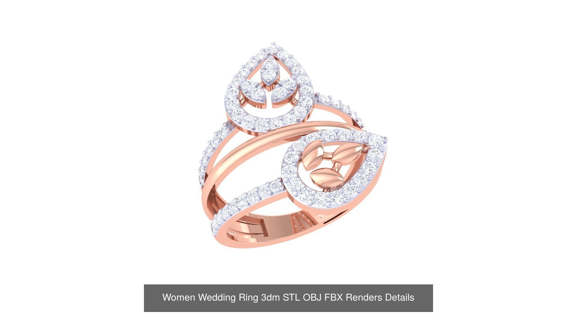 50 Women Wedding Ring 3dm STL OBJ FBX Renders Details Collection _15