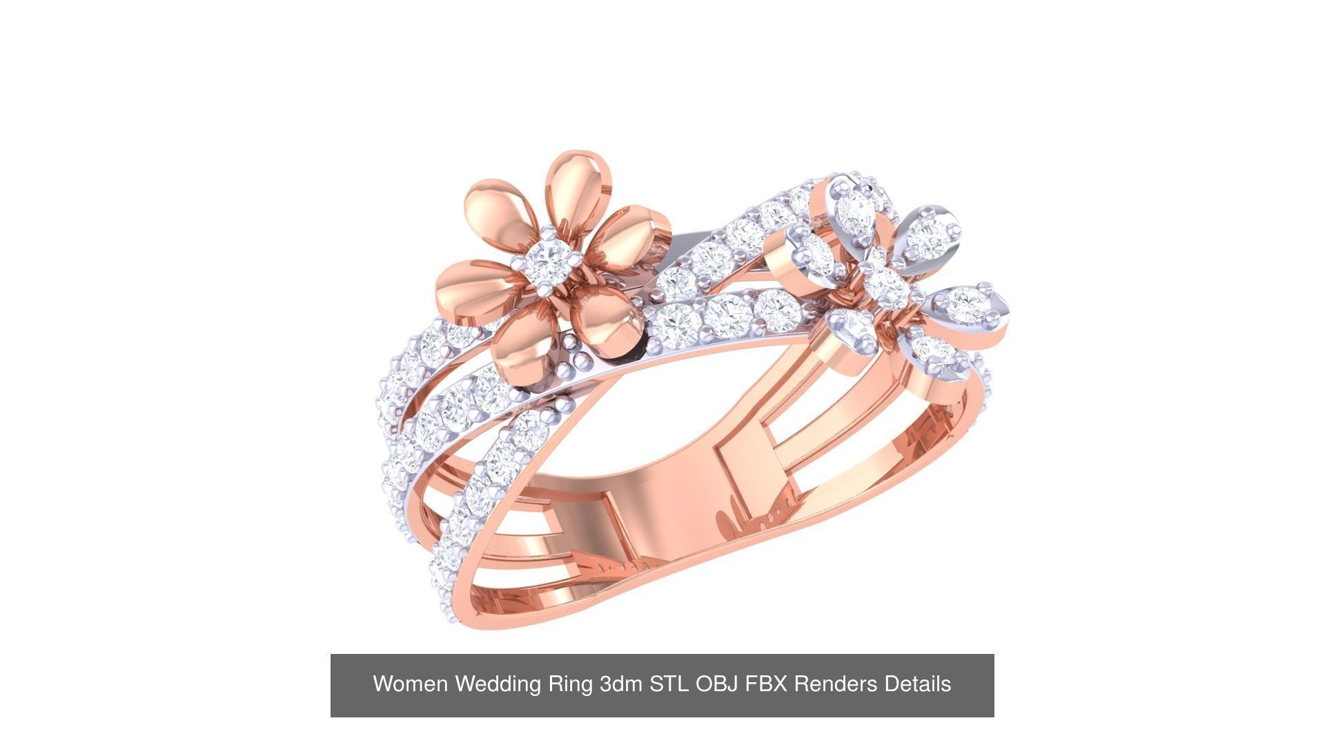 50 Women Wedding Ring 3dm STL OBJ FBX Renders Details Collection _23