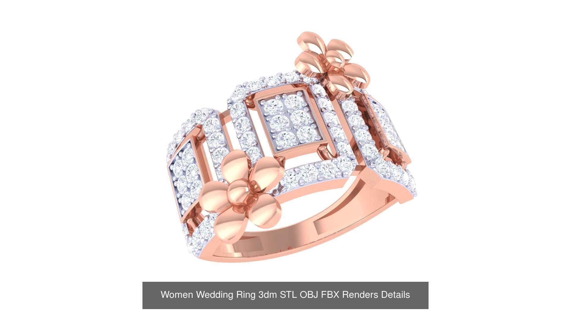 50 Women Wedding Ring 3dm STL OBJ FBX Renders Details Collection _14