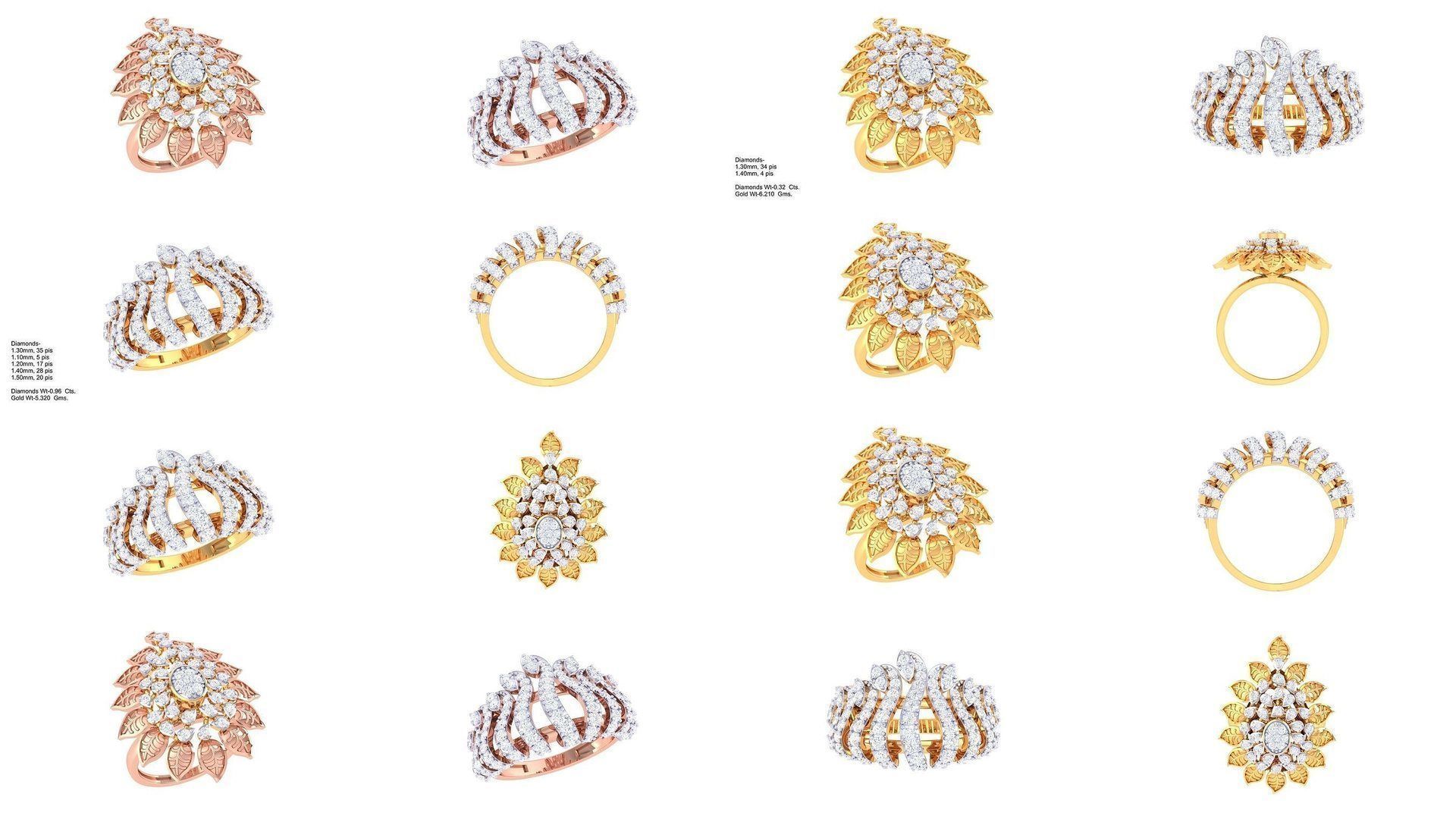 50 Women Wedding Ring 3dm STL OBJ FBX Renders Details Collection _5