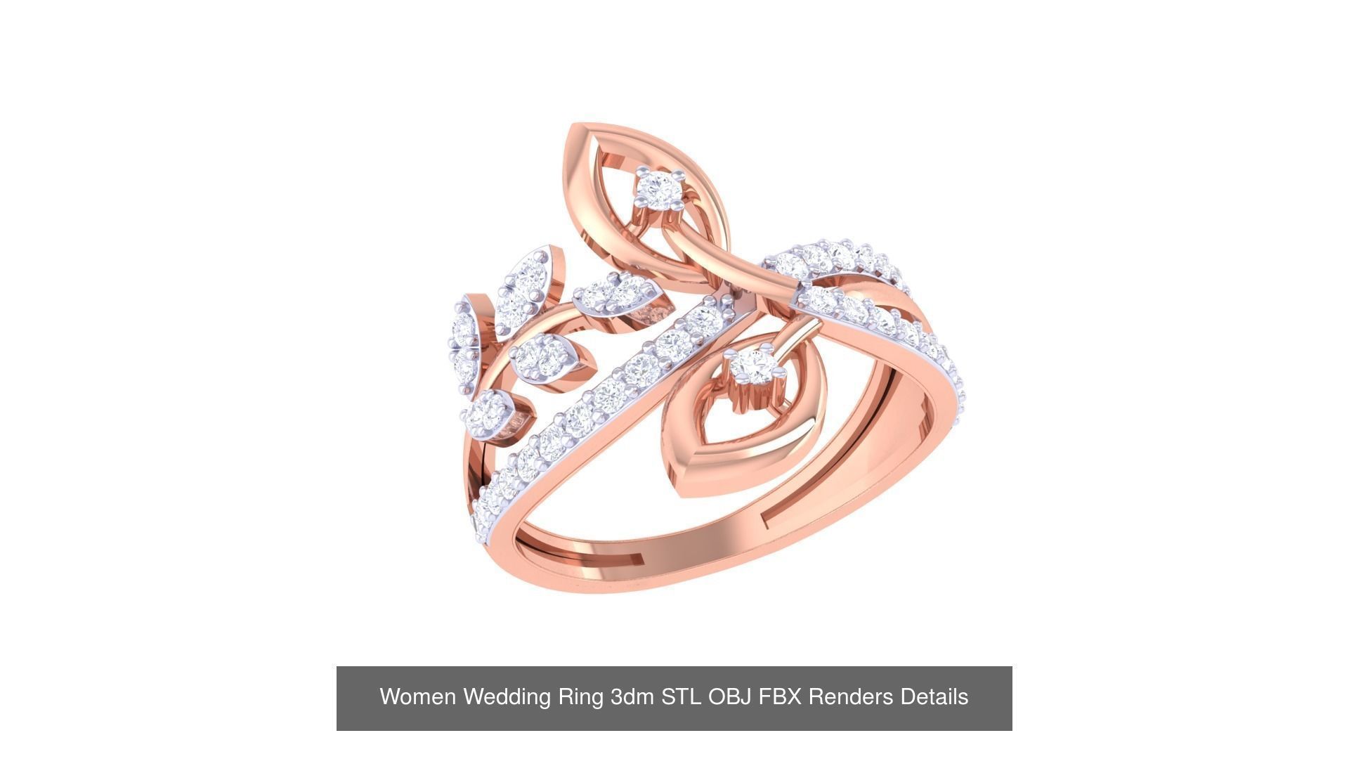 50 Women Wedding Ring 3dm STL OBJ FBX Renders Details Collection _42