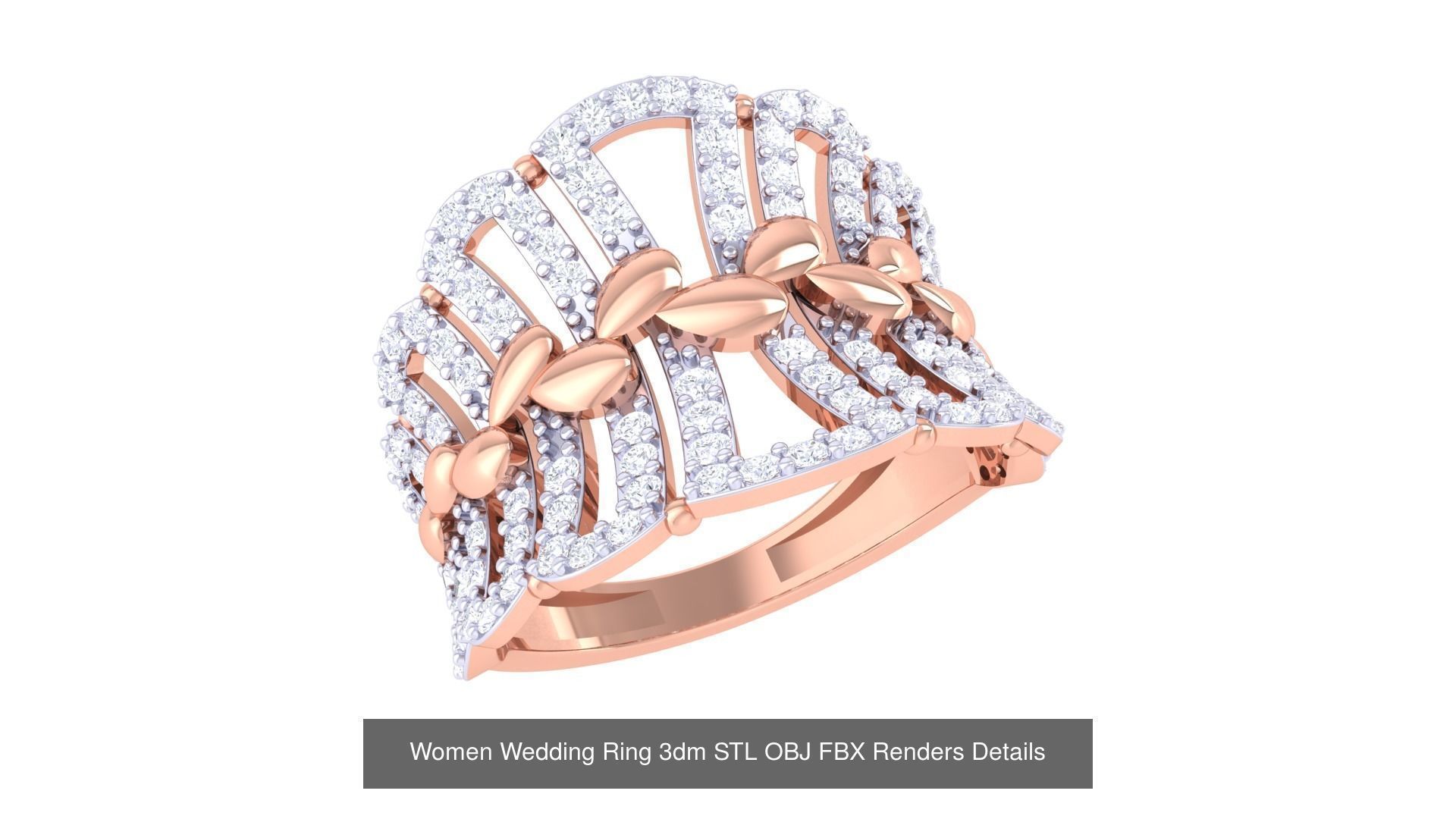 50 Women Wedding Ring 3dm STL OBJ FBX Renders Details Collection _7