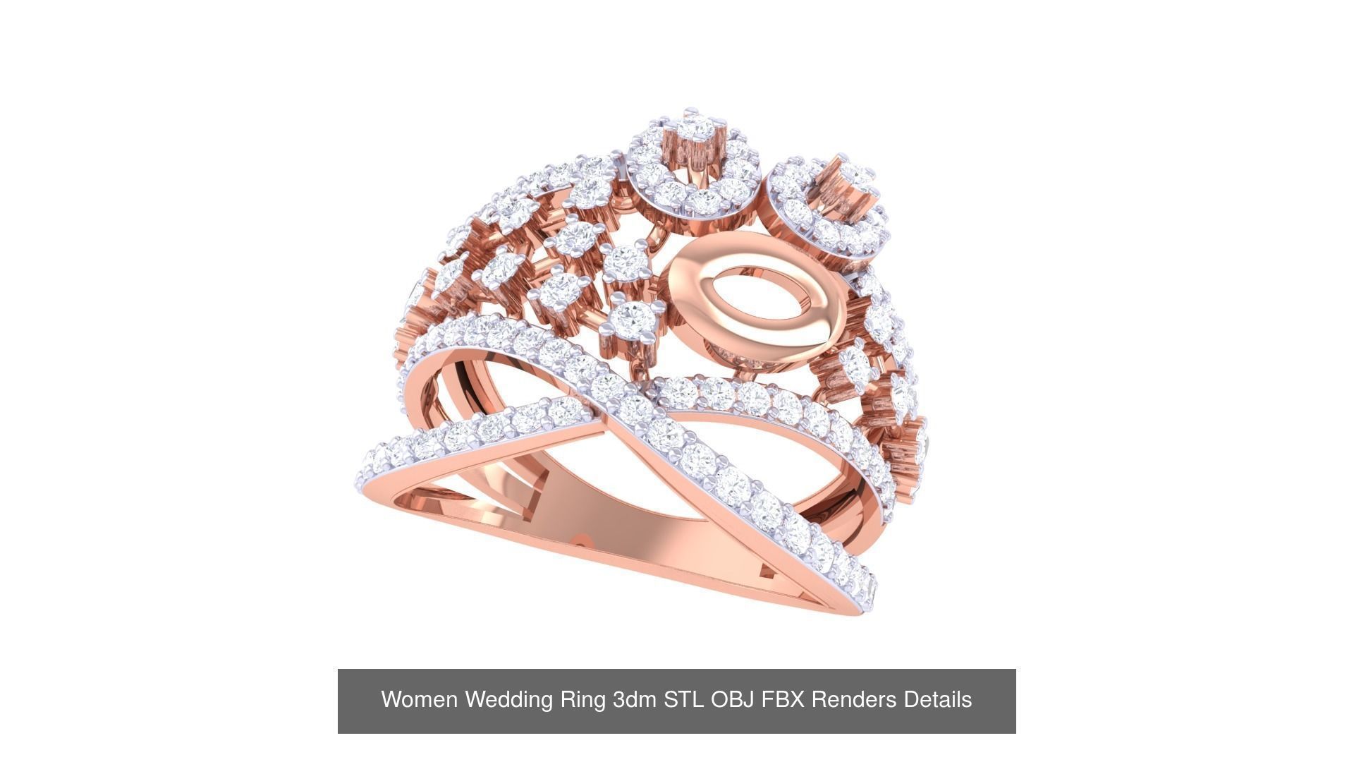 50 Women Wedding Ring 3dm STL OBJ FBX Renders Details Collection _51