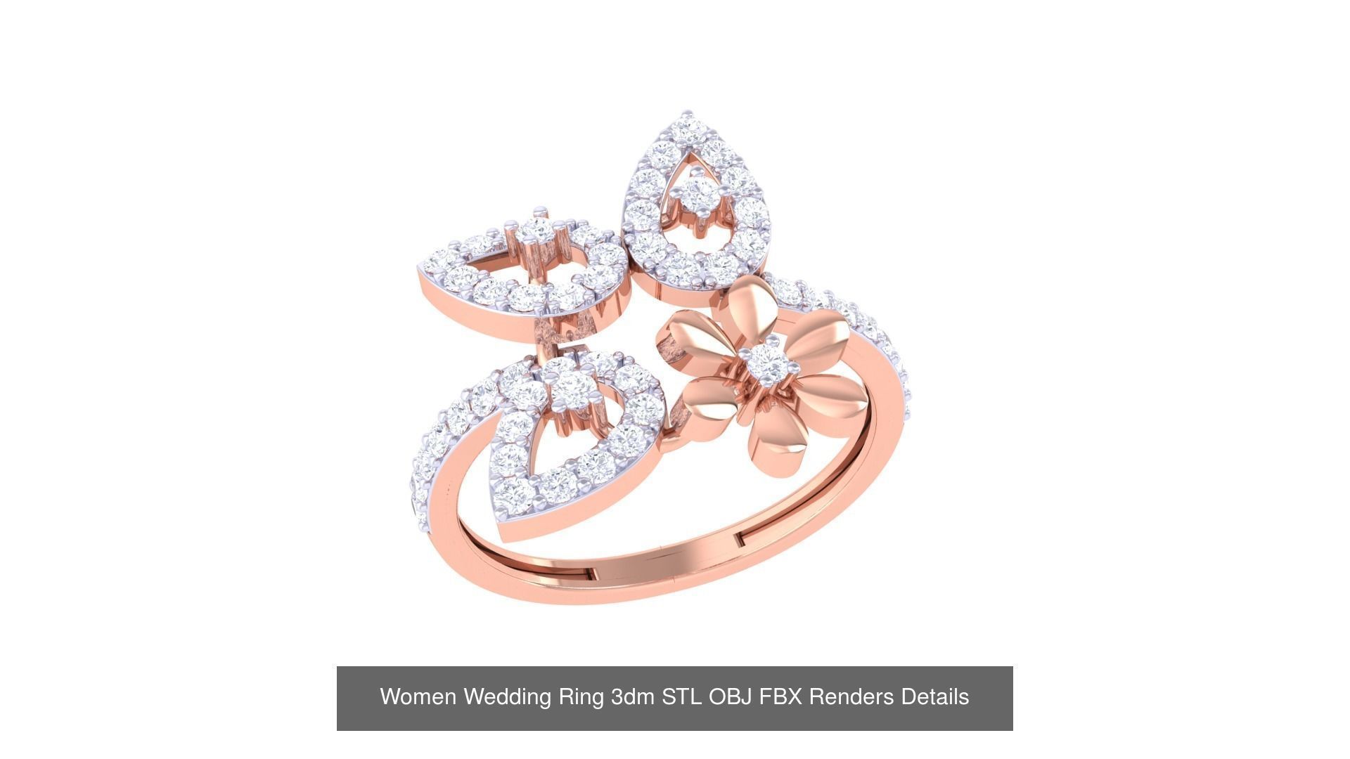 50 Women Wedding Ring 3dm STL OBJ FBX Renders Details Collection _29