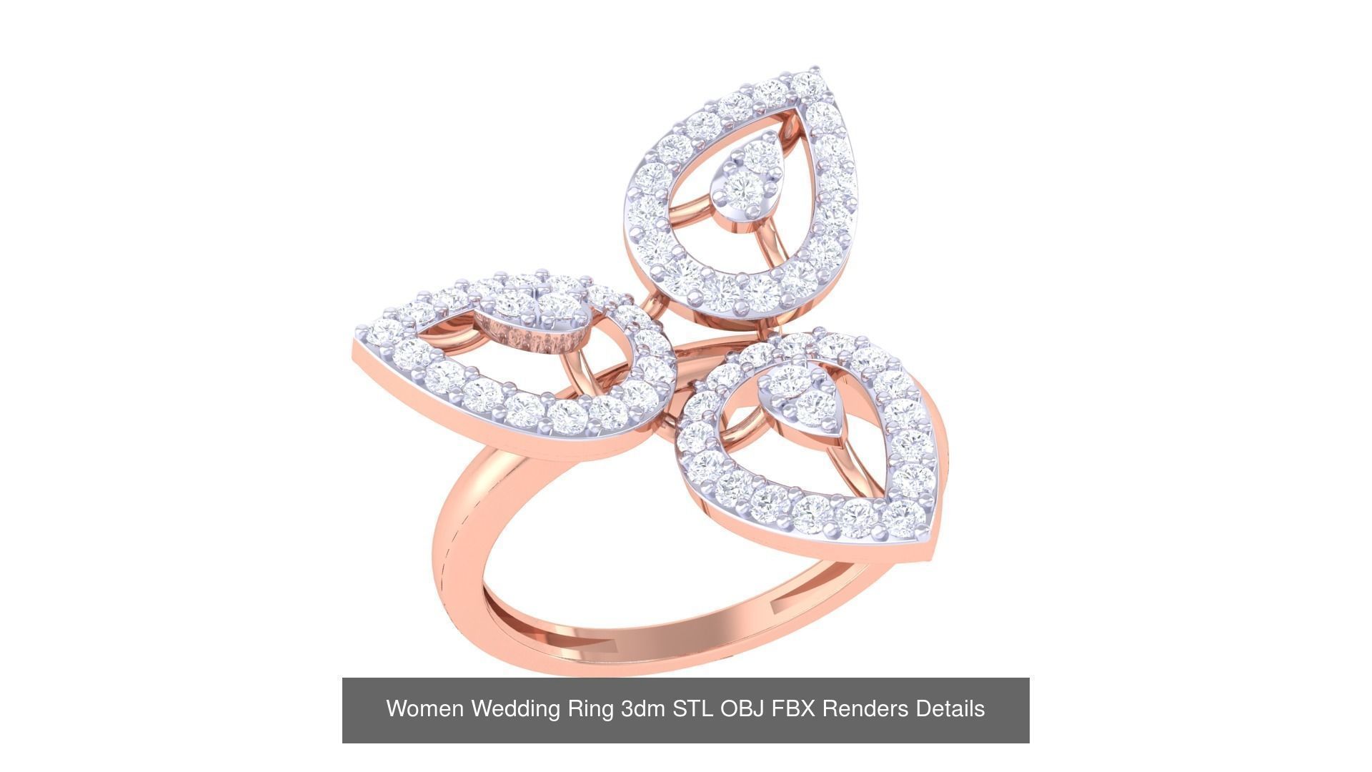 50 Women Wedding Ring 3dm STL OBJ FBX Renders Details Collection _11