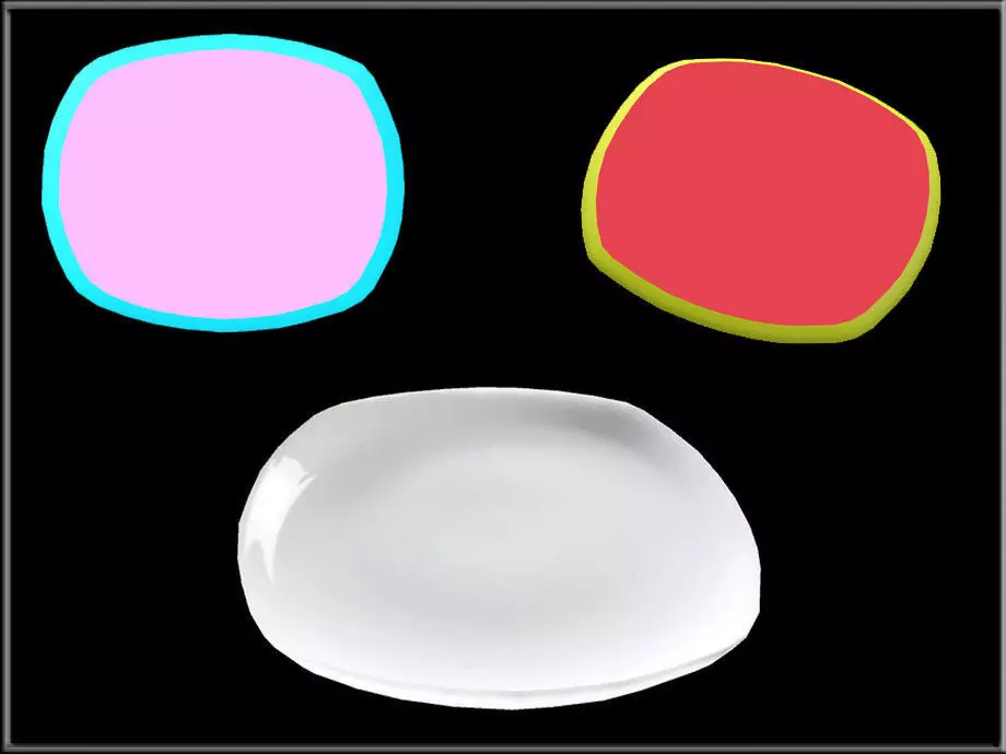 White Dish Low-poly 3D model_0