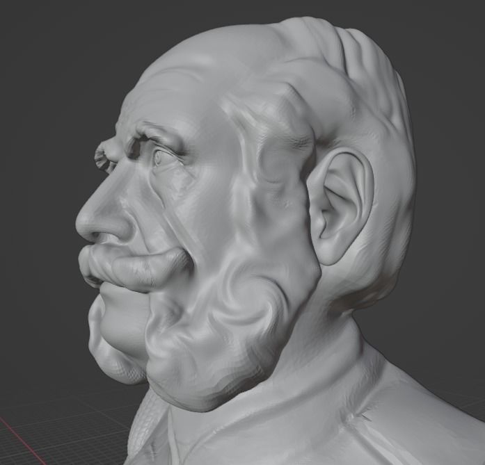 Wilhelm I bust 3D print model_16