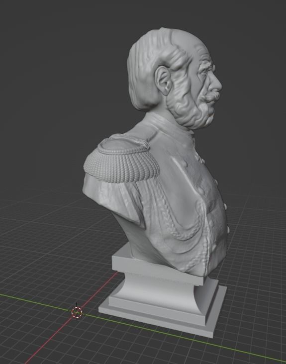 Wilhelm I bust 3D print model_7