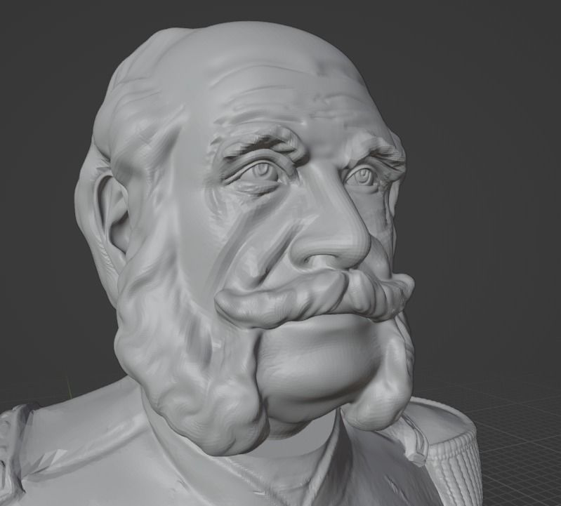 Wilhelm I bust 3D print model_23