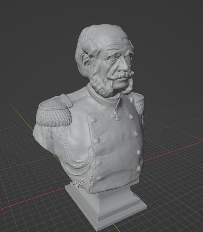 Wilhelm I bust 3D print model_11