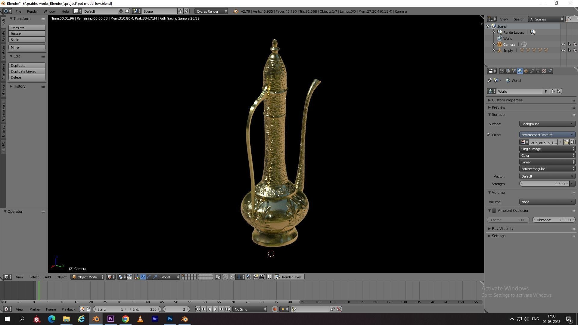 Vintage Arabic jug  Low-poly 3D model_5