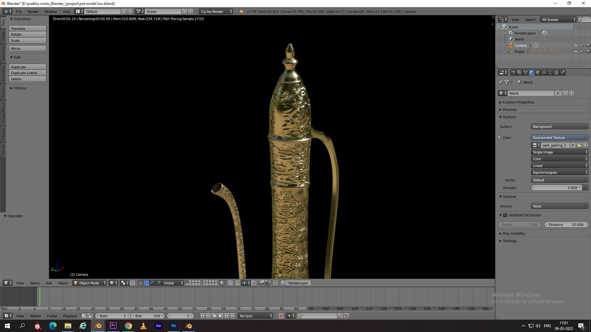 Vintage Arabic jug  Low-poly 3D model_9
