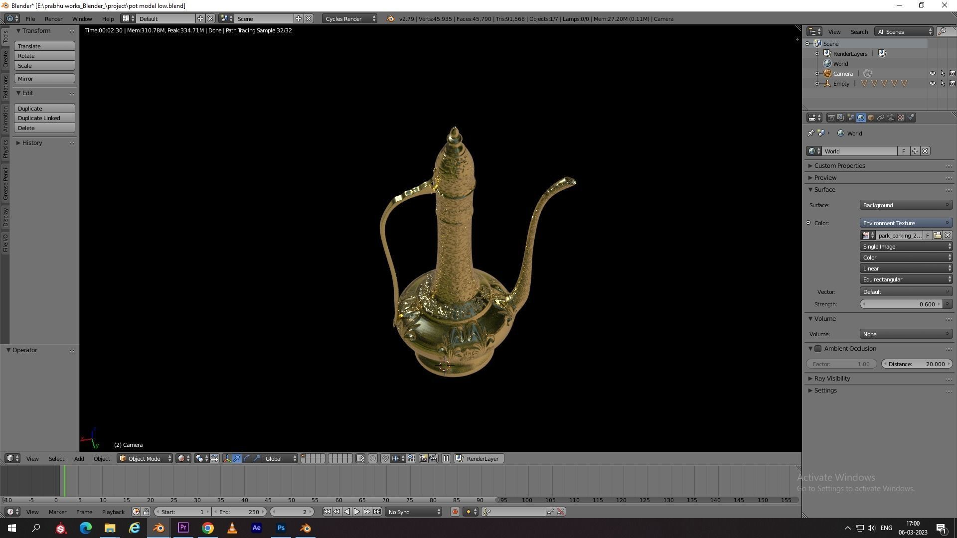 Vintage Arabic jug  Low-poly 3D model_6