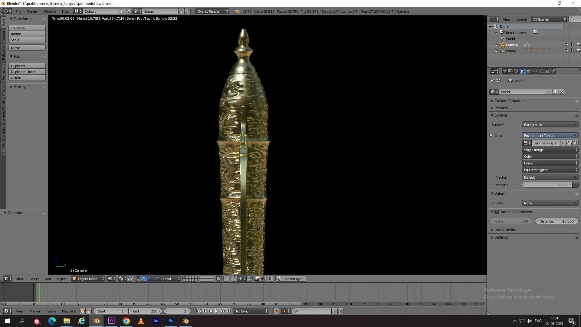 Vintage Arabic jug  Low-poly 3D model_8