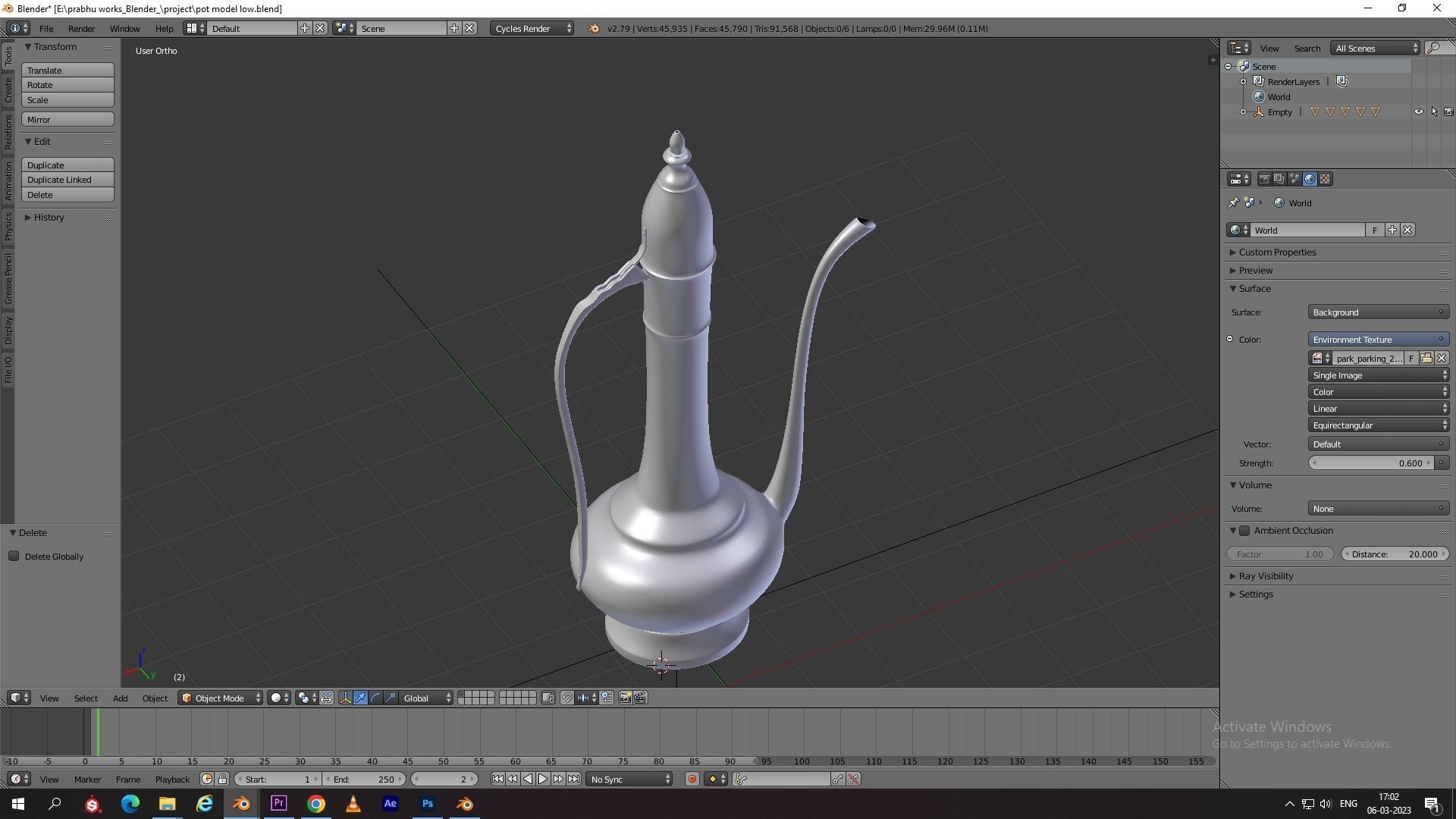 Vintage Arabic jug  Low-poly 3D model_13