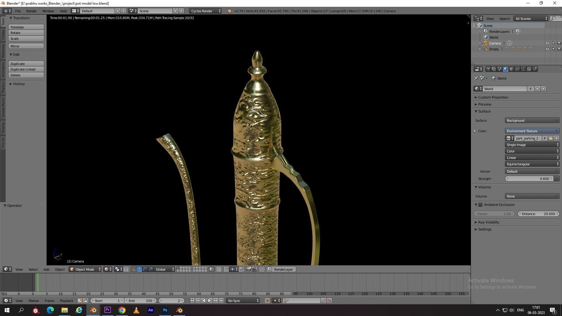 Vintage Arabic jug  Low-poly 3D model_7