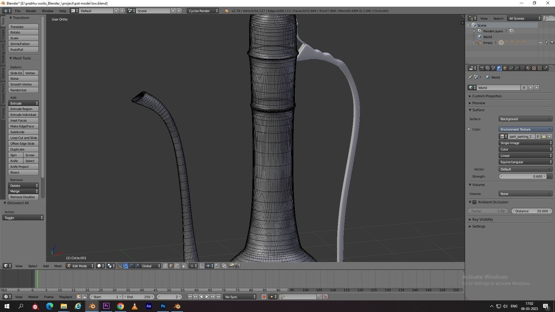 Vintage Arabic jug  Low-poly 3D model_14