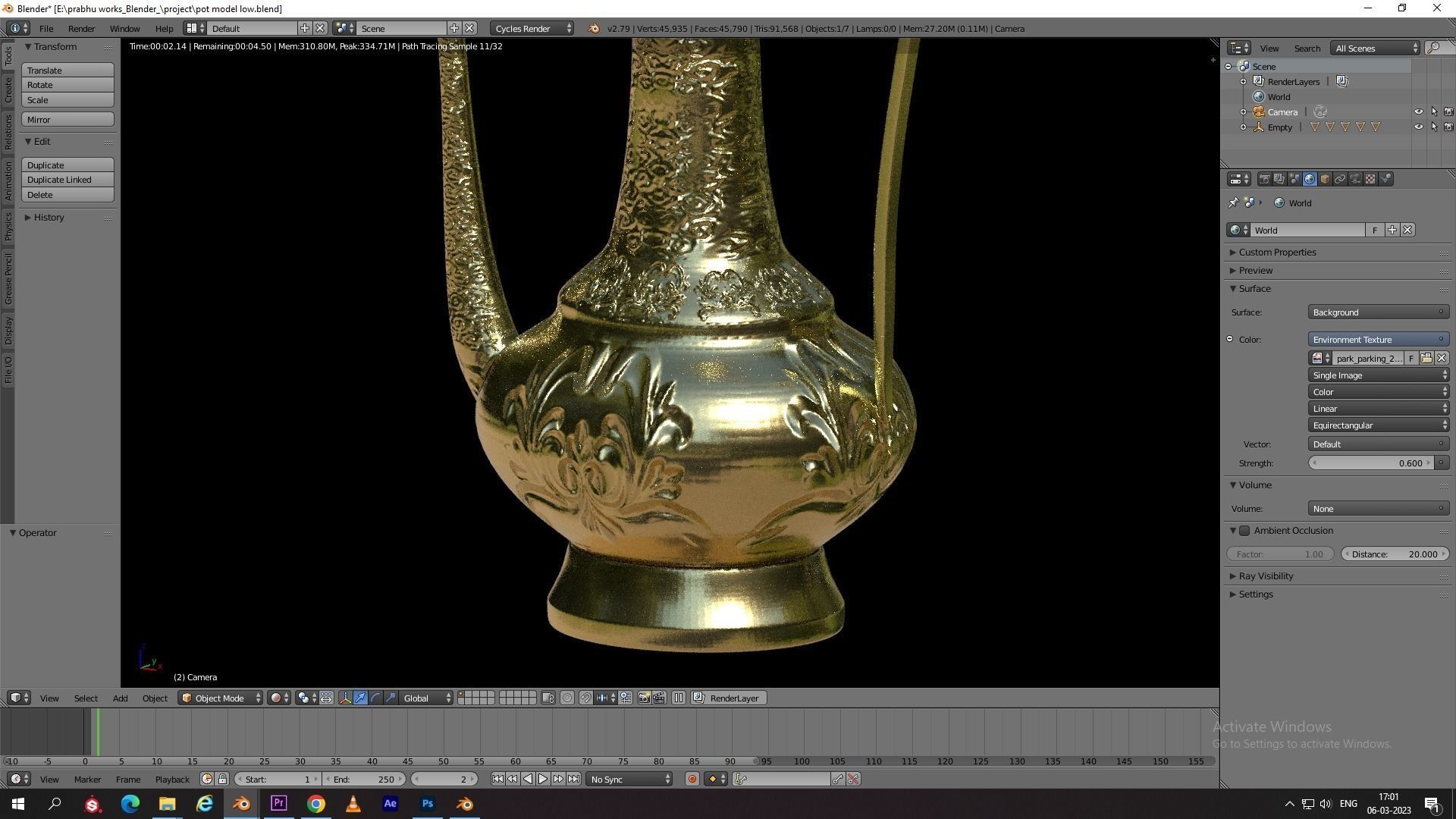 Vintage Arabic jug  Low-poly 3D model_10