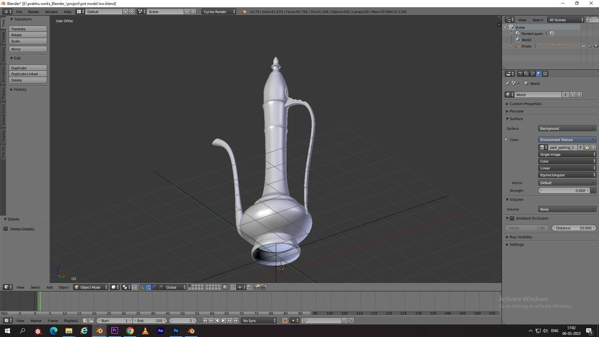 Vintage Arabic jug  Low-poly 3D model_12