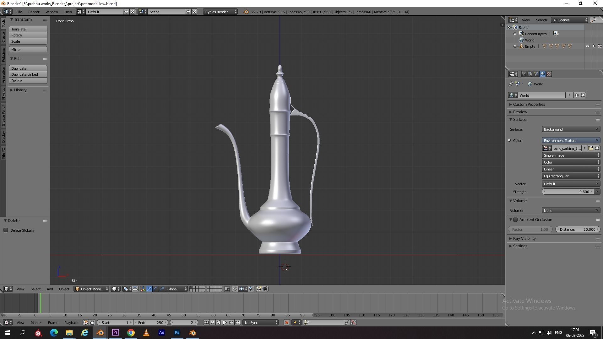 Vintage Arabic jug  Low-poly 3D model_11