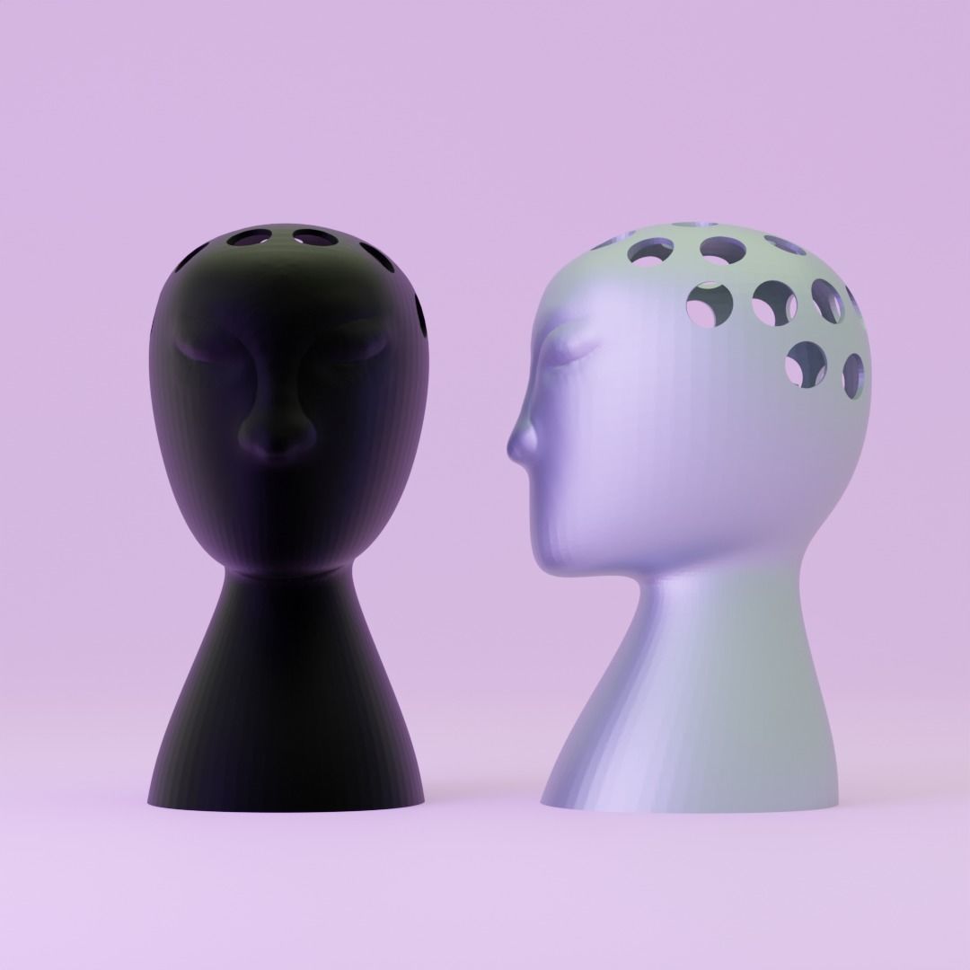 3D printable flower vase face shaped flower vase 3D print model_4