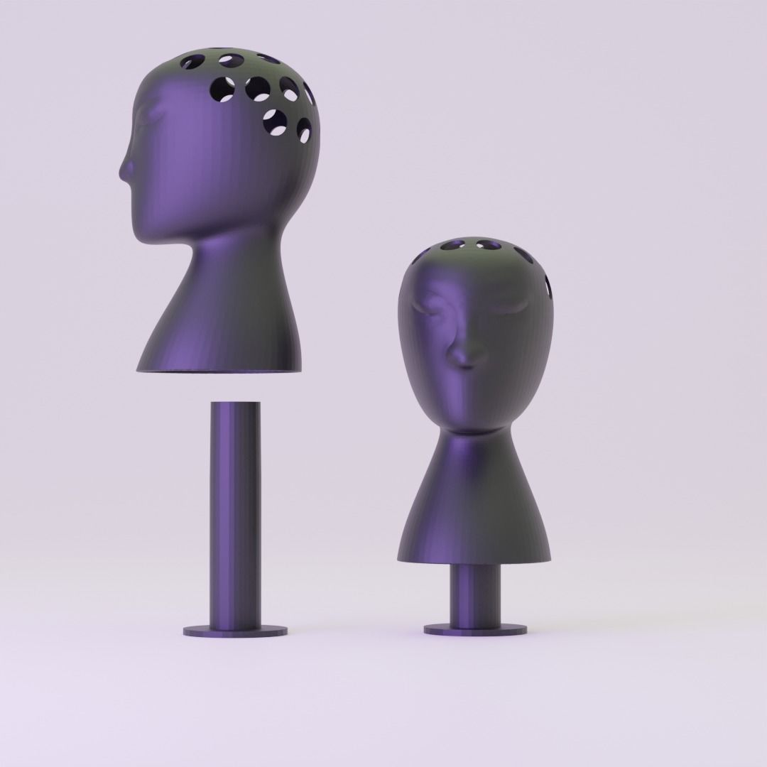 3D printable flower vase face shaped flower vase 3D print model_1