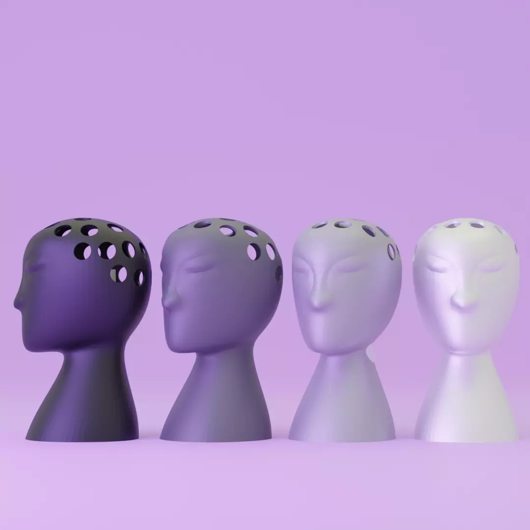 3D printable flower vase face shaped flower vase 3D print model_0