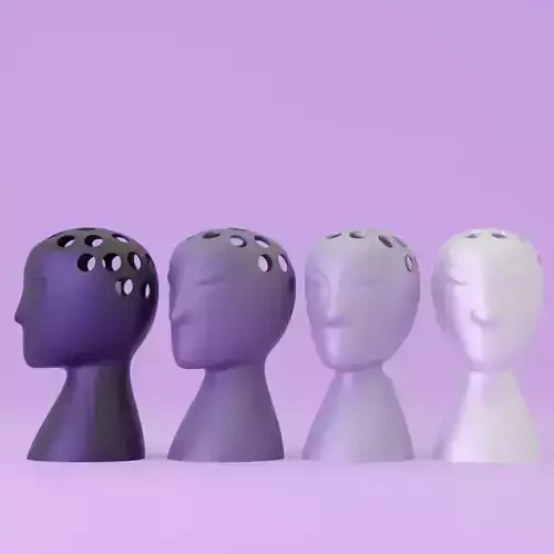 3D printable flower vase face shaped flower vase 3D print model