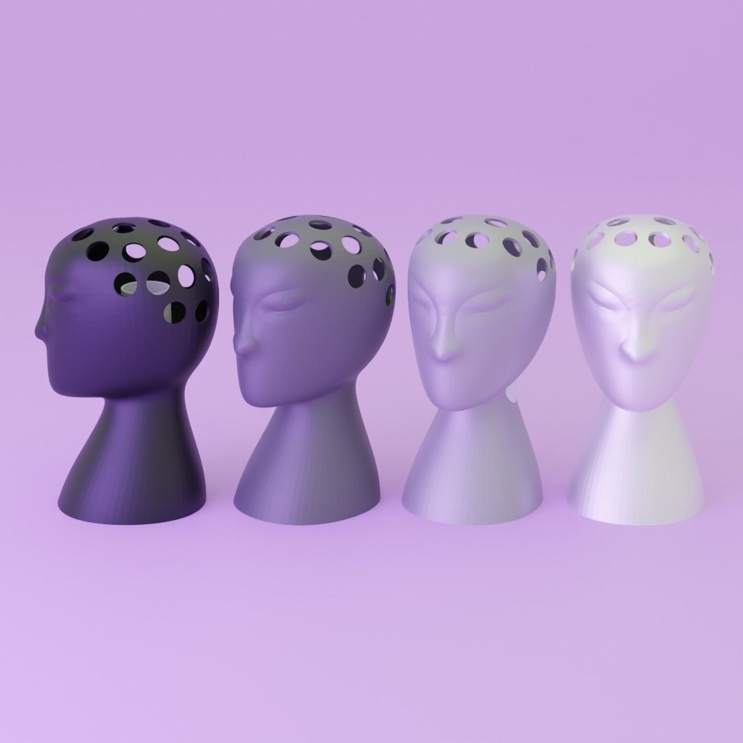 3D printable flower vase face shaped flower vase 3D print model_2