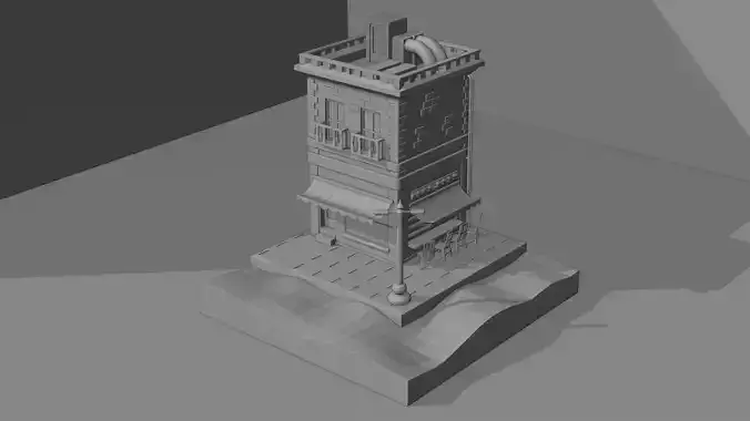 A simple house and restaurant is ready for your game 