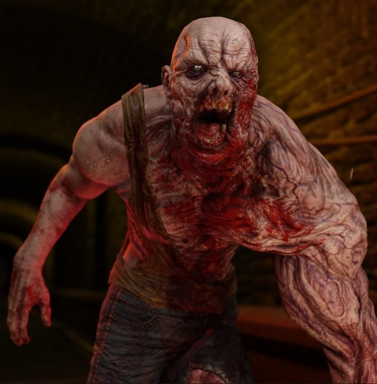 Mutant Zombie Game Ready Character Low-poly 3D model_6