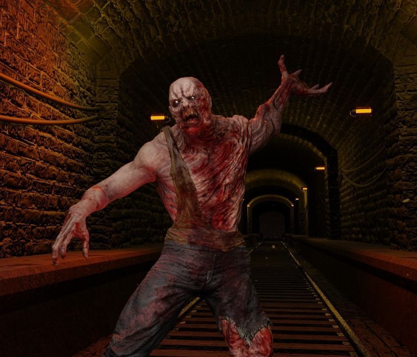 Mutant Zombie Game Ready Character Low-poly 3D model_8