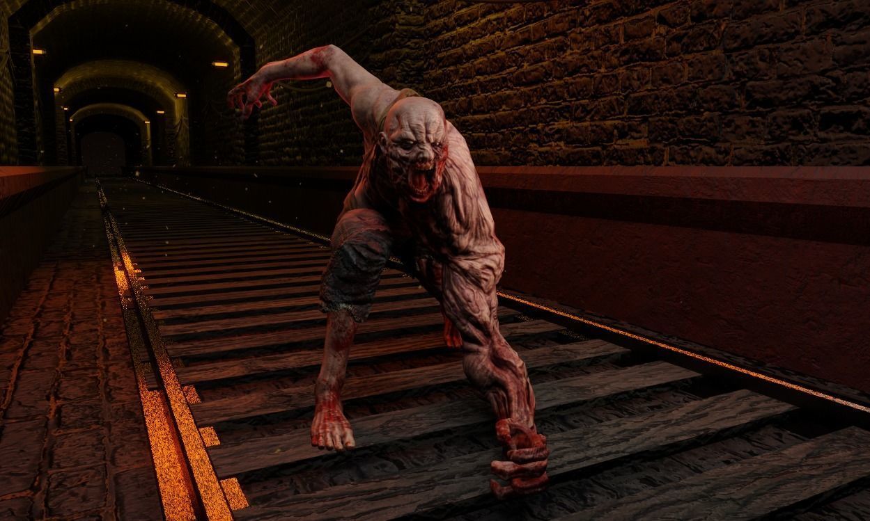 Mutant Zombie Game Ready Character Low-poly 3D model_9