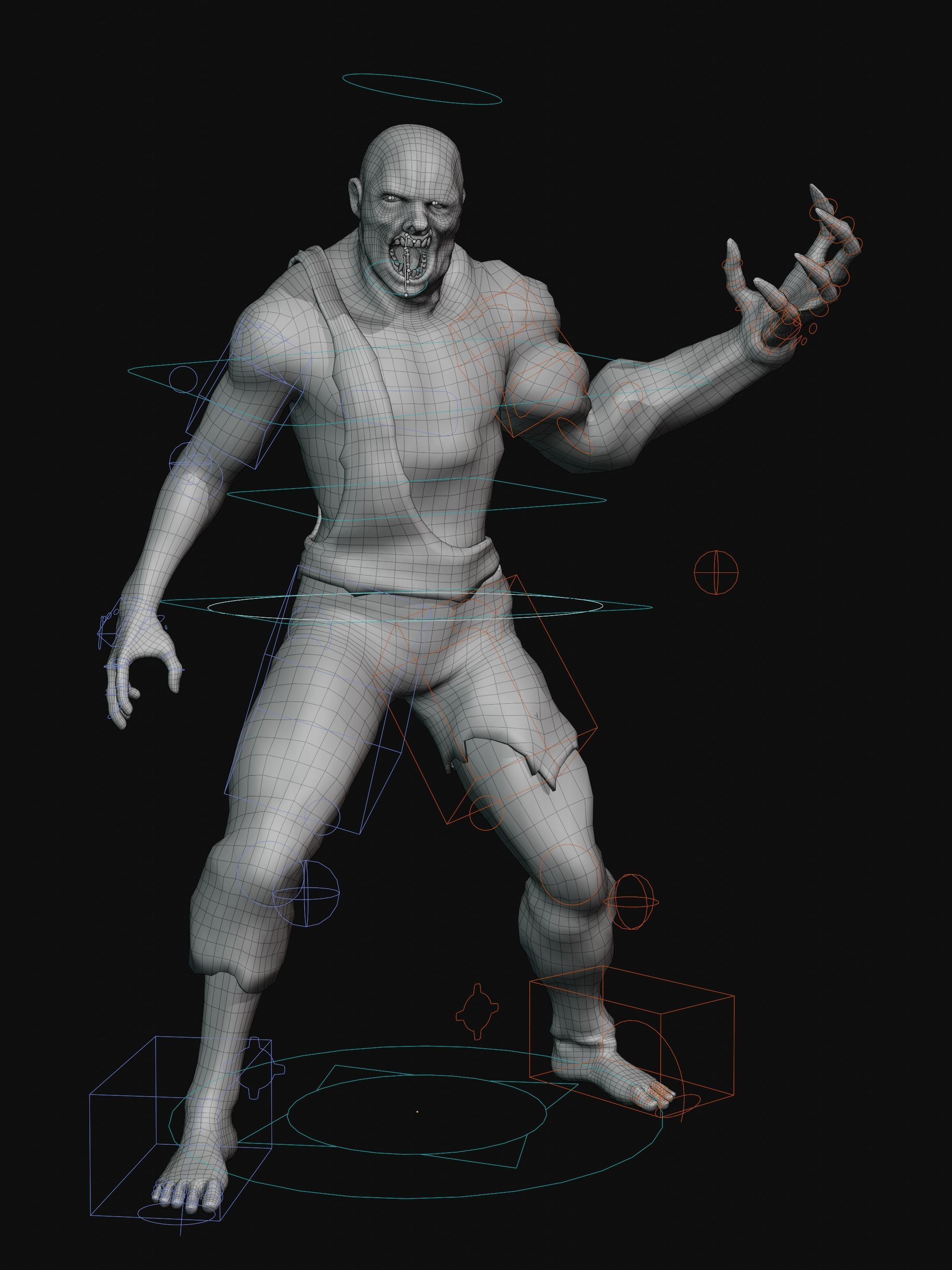 Mutant Zombie Game Ready Character Low-poly 3D model_16
