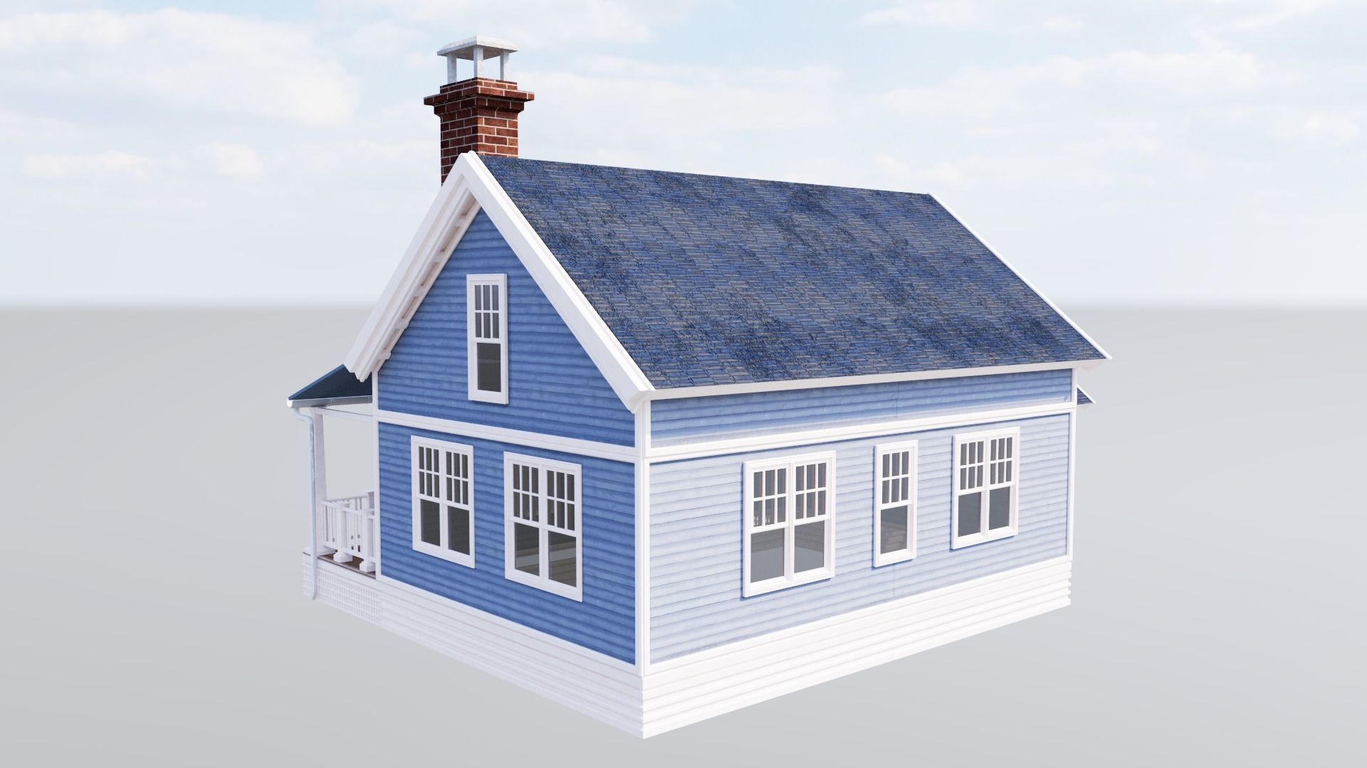 American Cottage - House Model 3D 3D model_6
