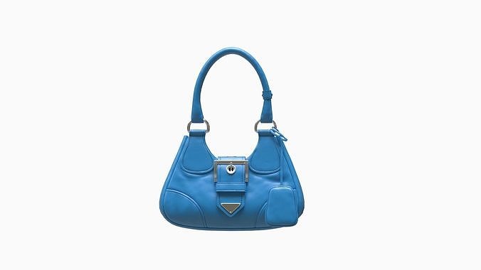 bag-handbag handbag with metal buckle 3D model