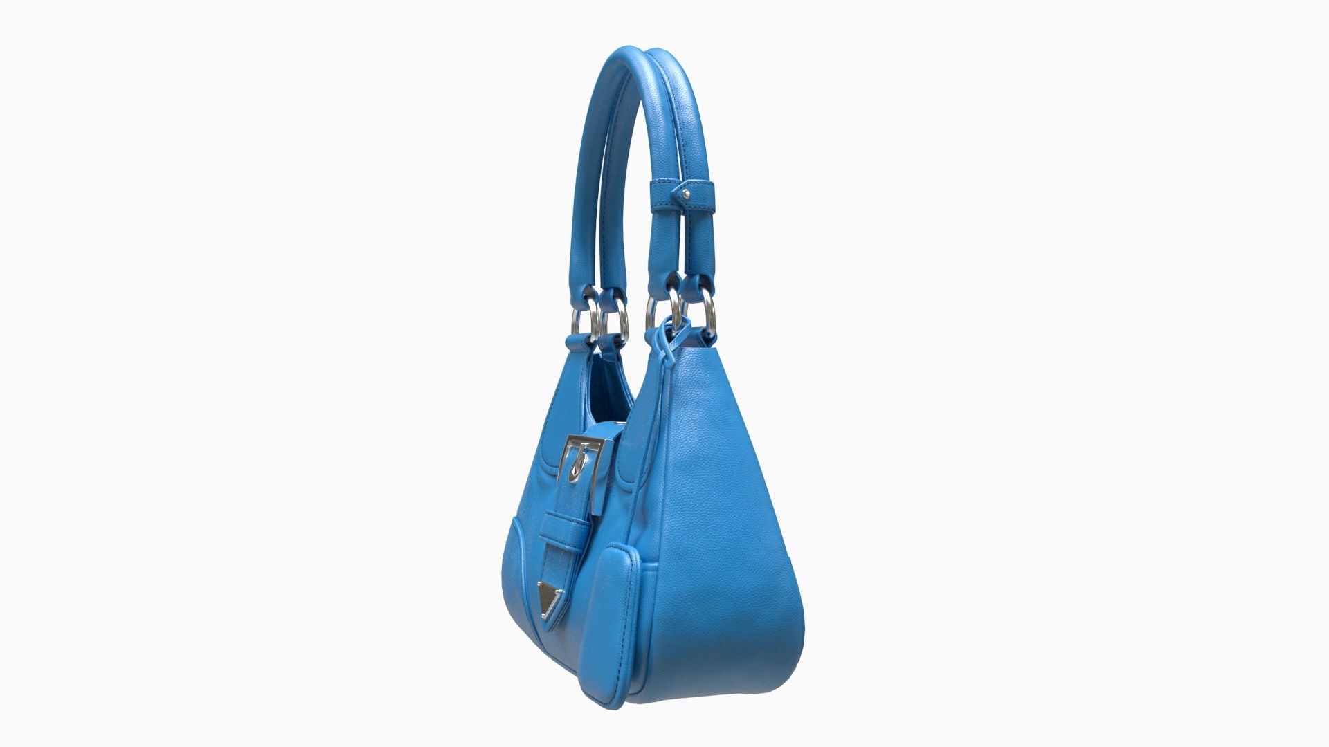 bag-handbag handbag with metal buckle 3D model_4