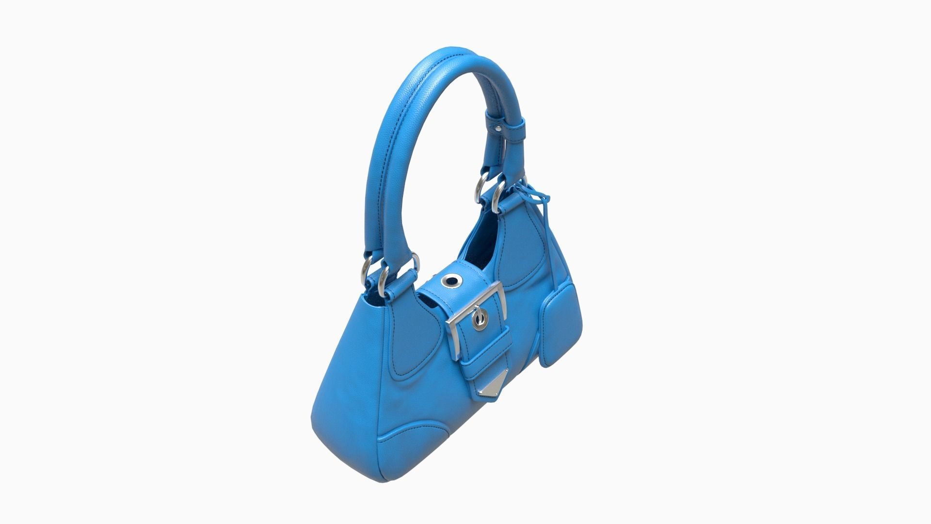 bag-handbag handbag with metal buckle 3D model_9