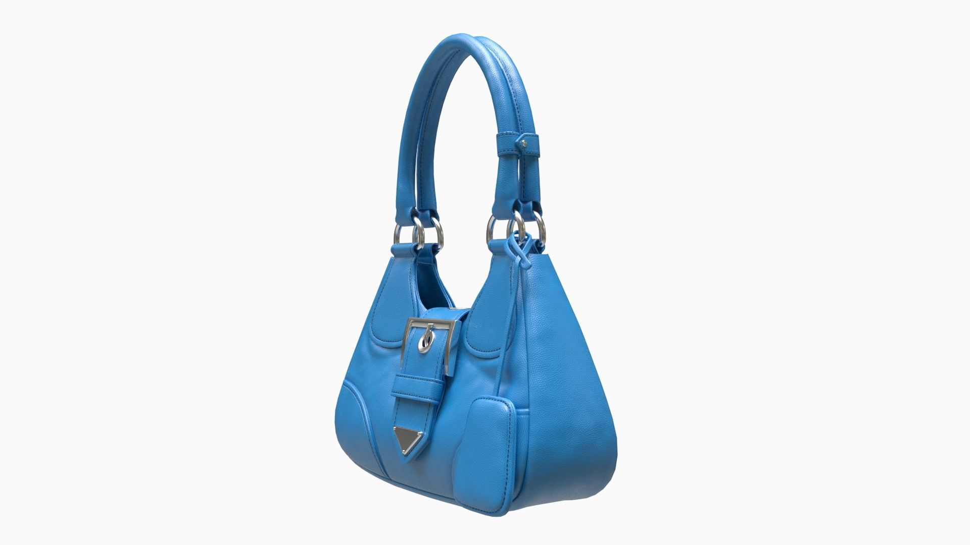 bag-handbag handbag with metal buckle 3D model_3